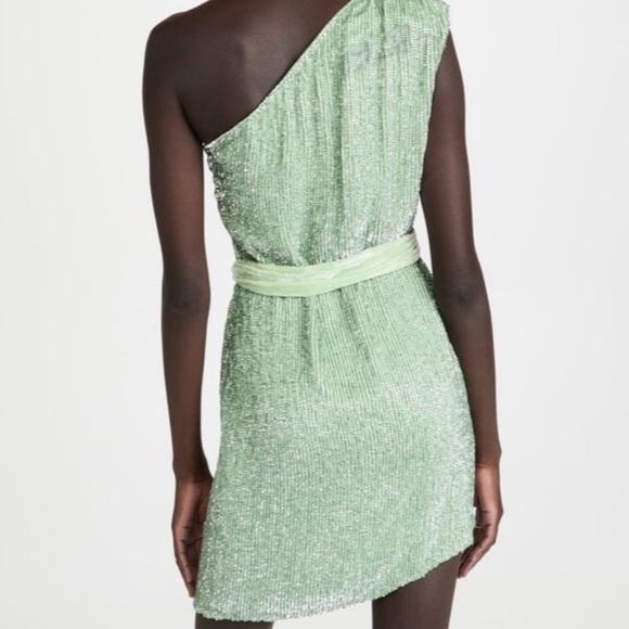 Retrofete Ella sequin dress (sage with velvet and sequins) XS NWT - Picture 2 of 11